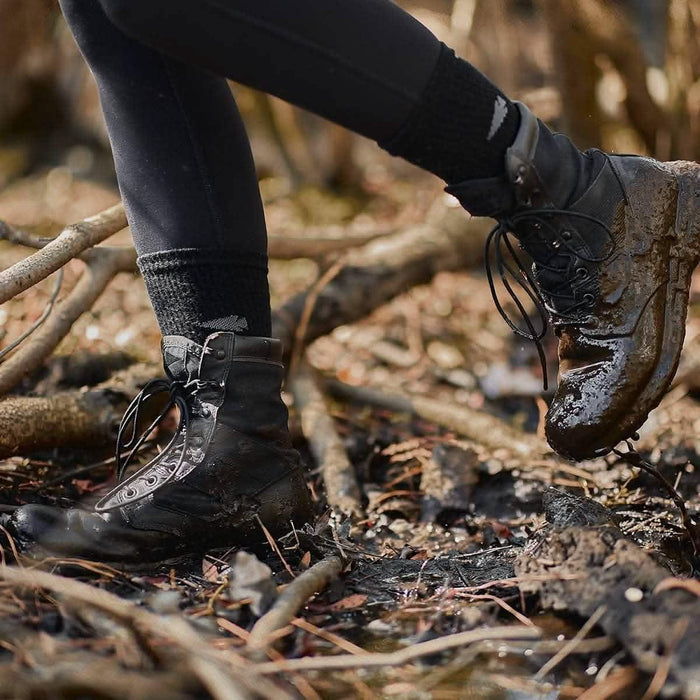 GORUCK rucking boots in mud, rugged outdoor trail footwear performance