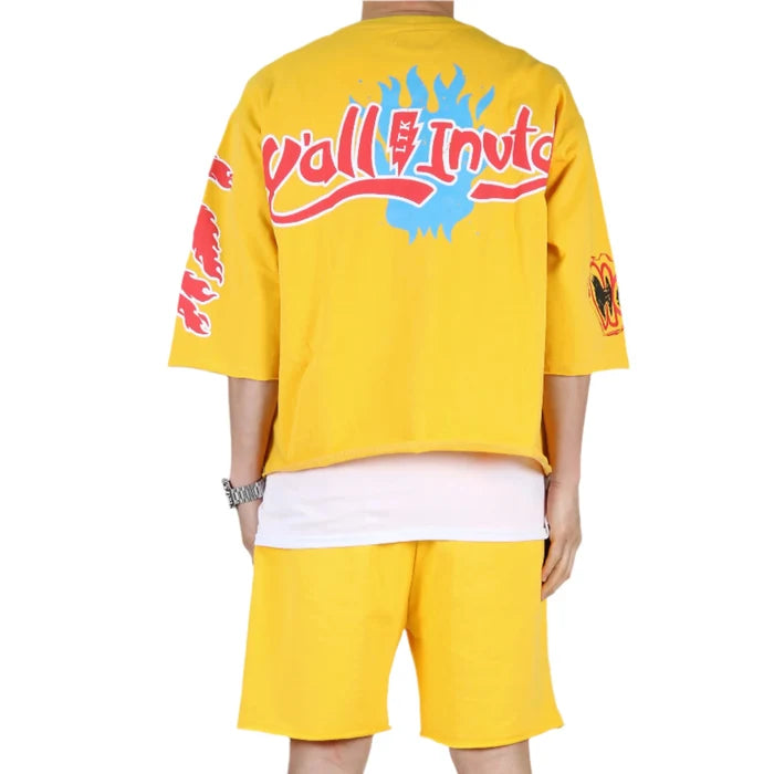 MERTI SN/ Jersey 3/4 Sleeve Crop Top Tee