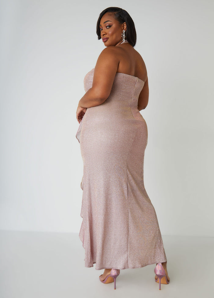 Metallic Halter Gown