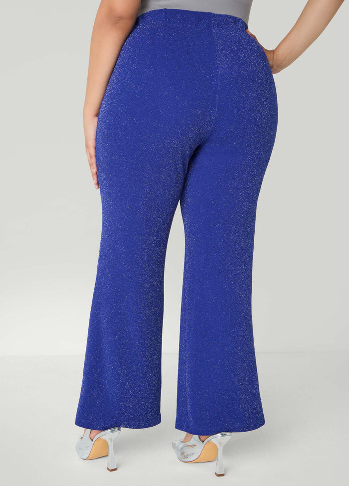 Metallic High Rise Wide Leg Pants