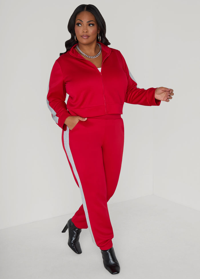 Metallic Paneled Track Jacket