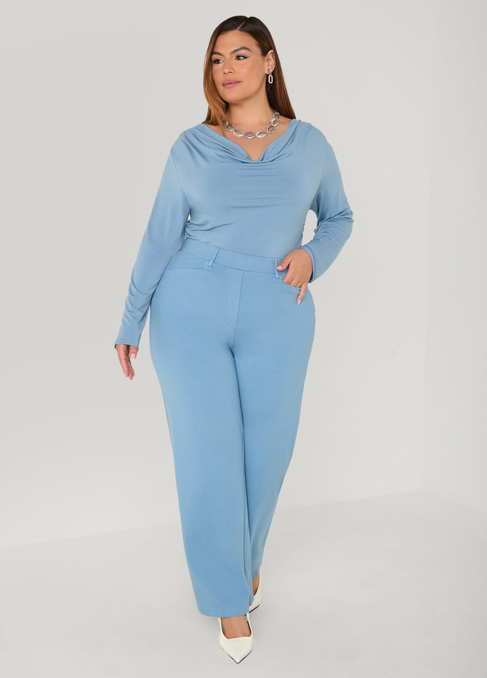Mid Rise Ponte Trousers