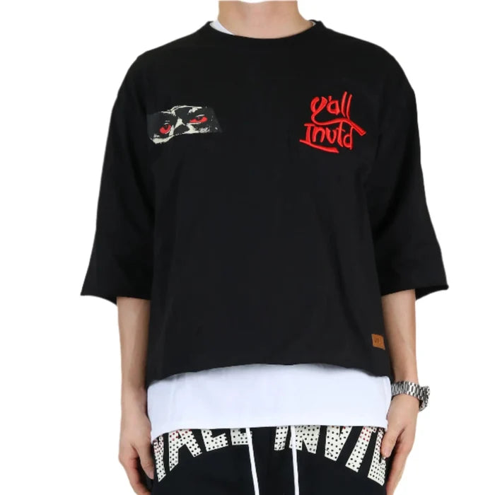 MIESHA SN/ Jersey 3/4 Sleeve Crop Top Tee