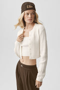 Mini Cable Sweater Cardigan - Ivory