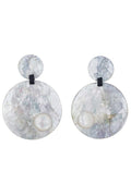 Mother of Pearl Round Clip Earrings