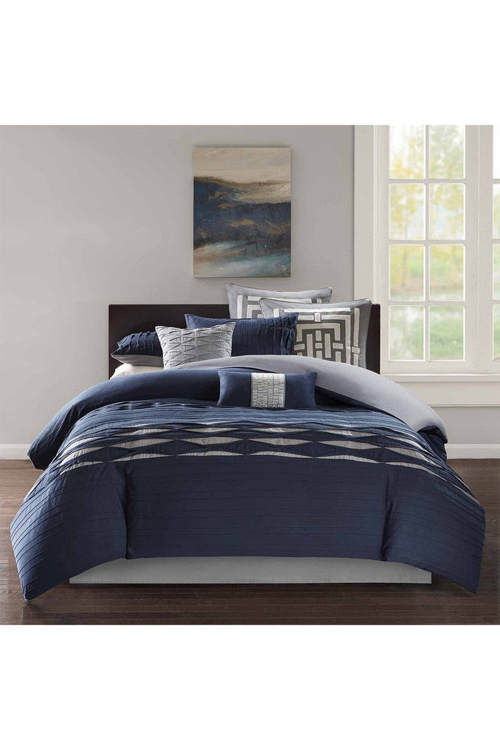 Nara Navy Square Pillow
