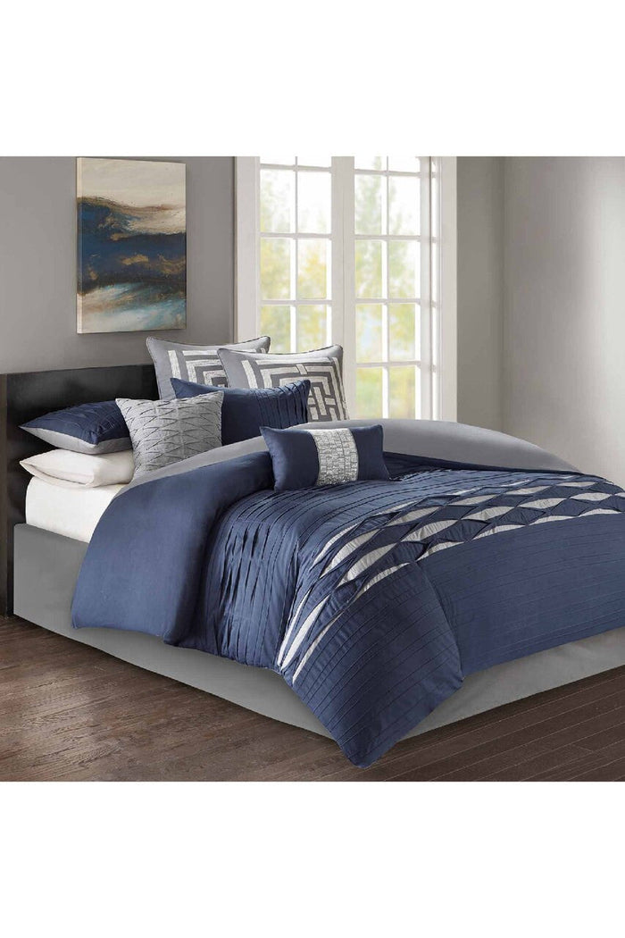 Nara Navy Square Pillow