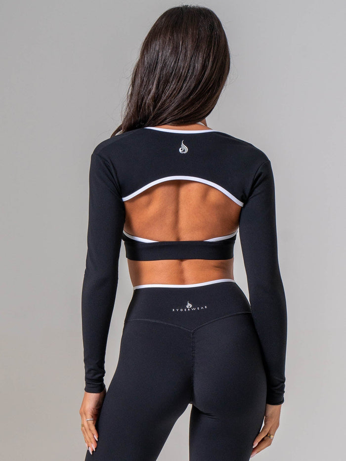 NKD Contrast Bolero - Black/white Clothing Ryderwear