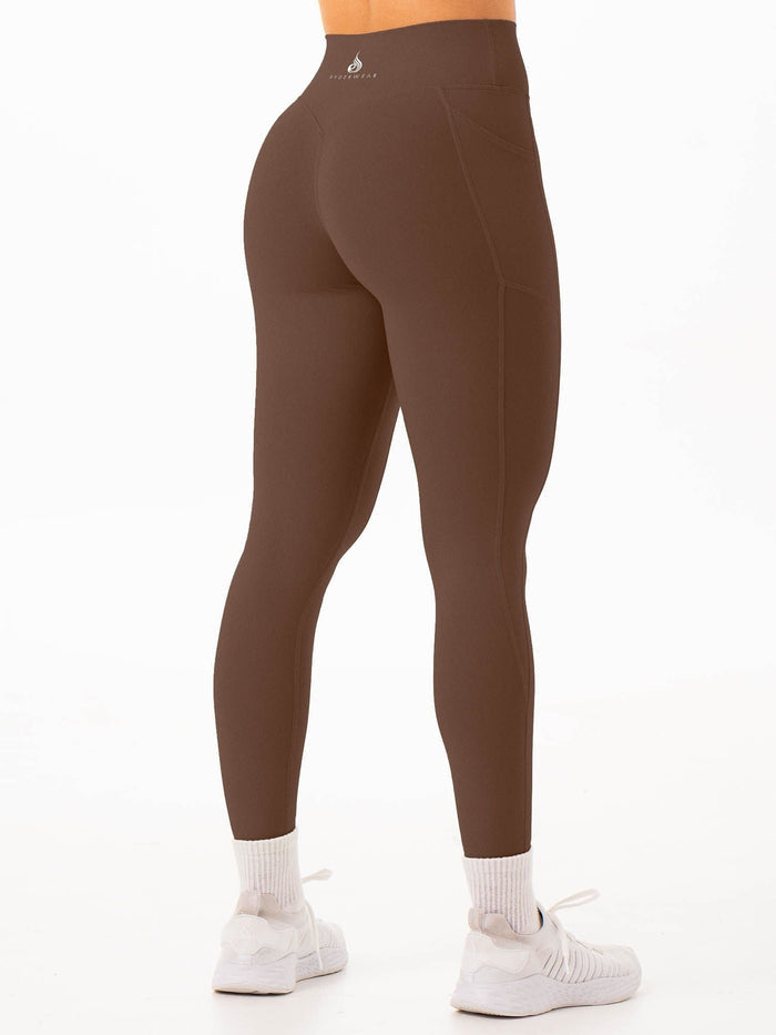 NKD Pocket Leggings - Espresso Clothing Ryderwear