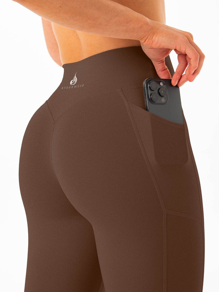 NKD Pocket Leggings - Espresso Clothing Ryderwear