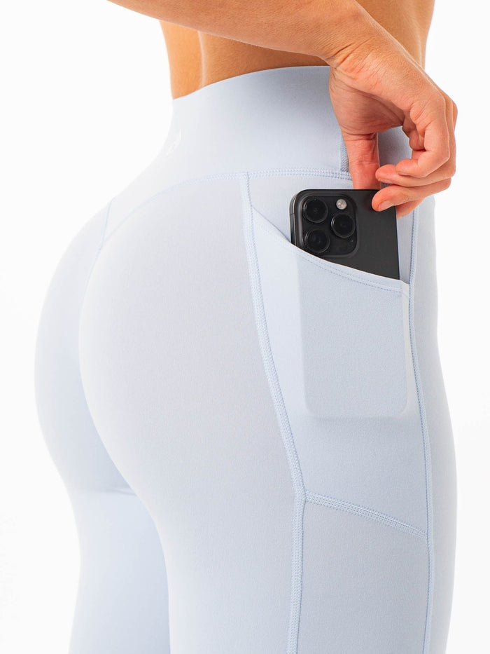 NKD Pocket Leggings - Sky Blue Clothing Ryderwear