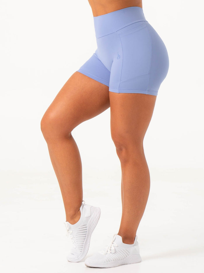 NKD V Scrunch Pocket Shorts - Dreamy Blue Clothing Ryderwear