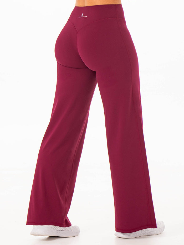 NKD Wide Leggings - Wine Clothing Ryderwear