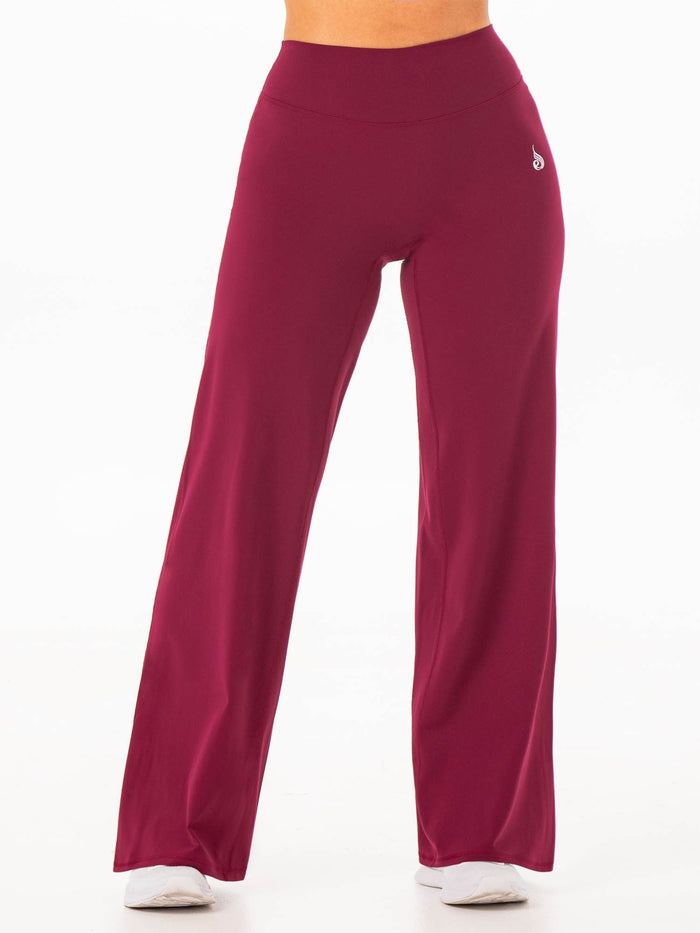 NKD Wide Leggings - Wine Clothing Ryderwear