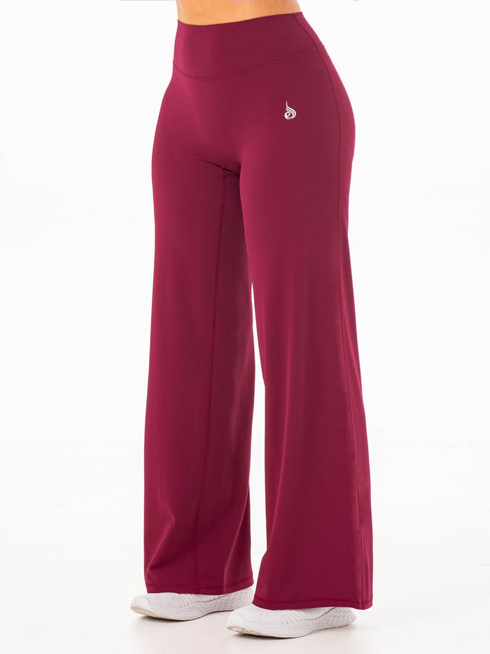 NKD Wide Leggings - Wine Clothing Ryderwear