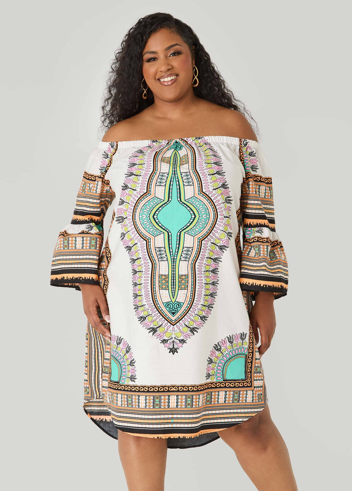 Off The Shoulder Printed Dress