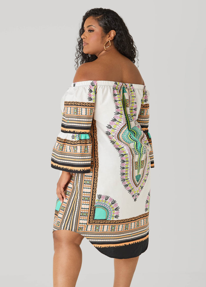Off The Shoulder Printed Dress