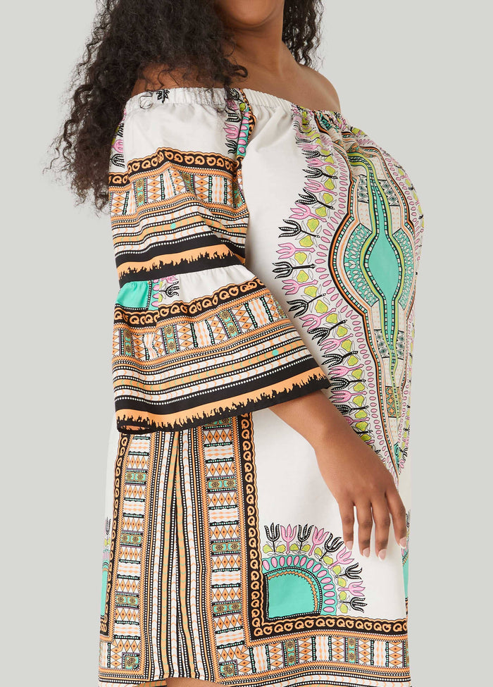 Off The Shoulder Printed Dress