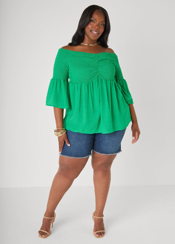 Off The Shoulder Smocked Top