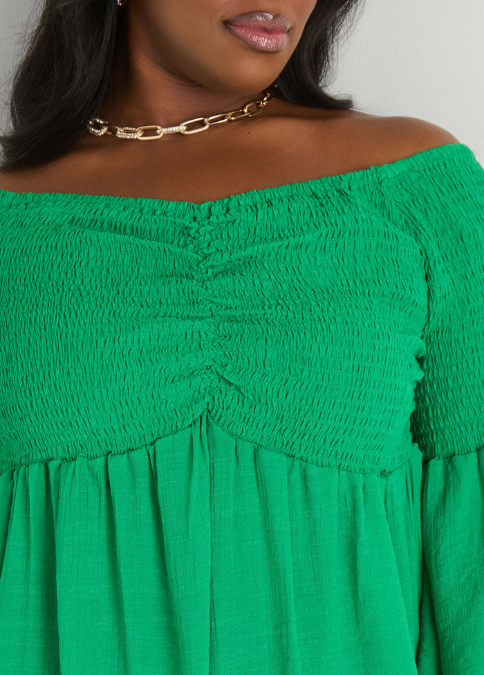 Off The Shoulder Smocked Top