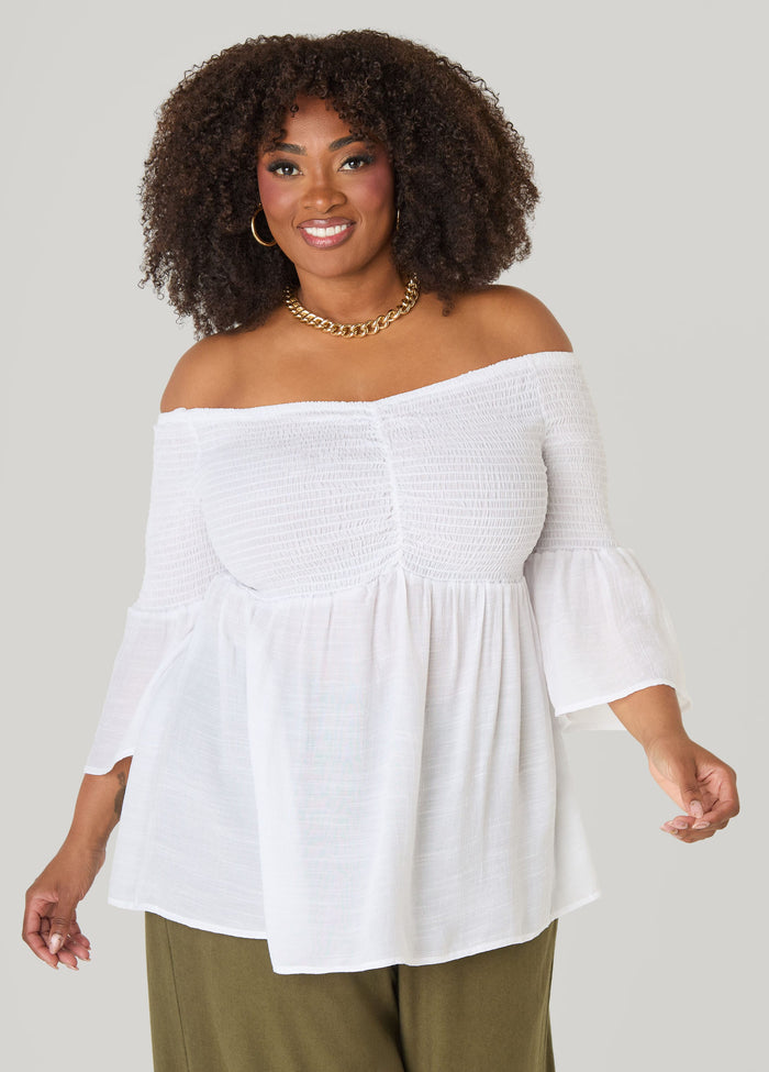 Off The Shoulder Smocked Top