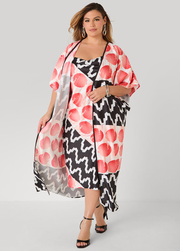 Open Front Printed Duster