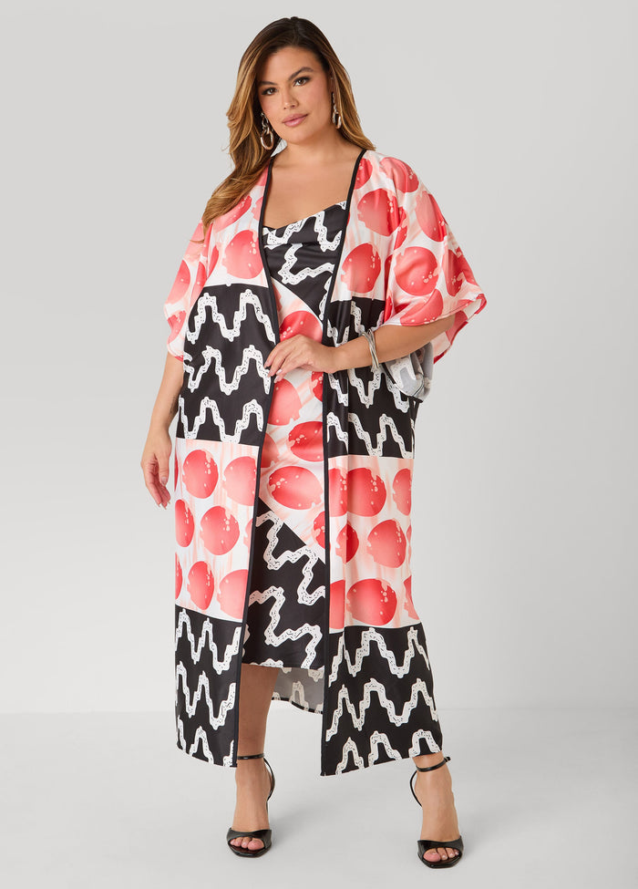 Open Front Printed Duster