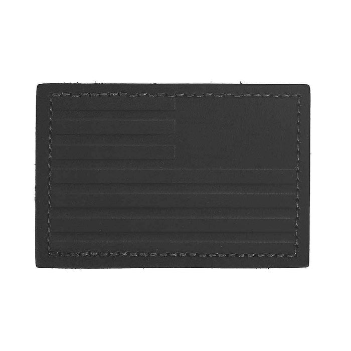 GORUCK black leather reverse American flag patch with stitched border