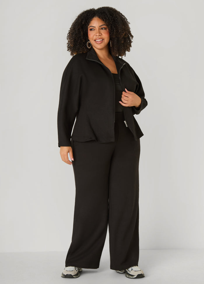 Peplum Ribbed Paneled Jacket