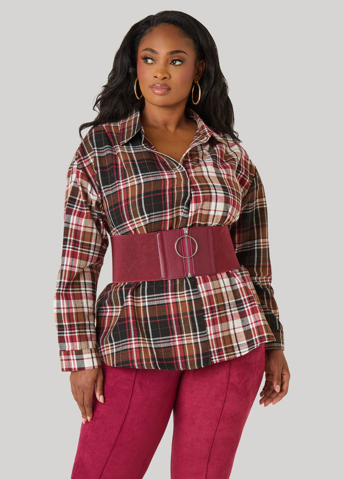 Plaid Flannel Pullover Shirt
