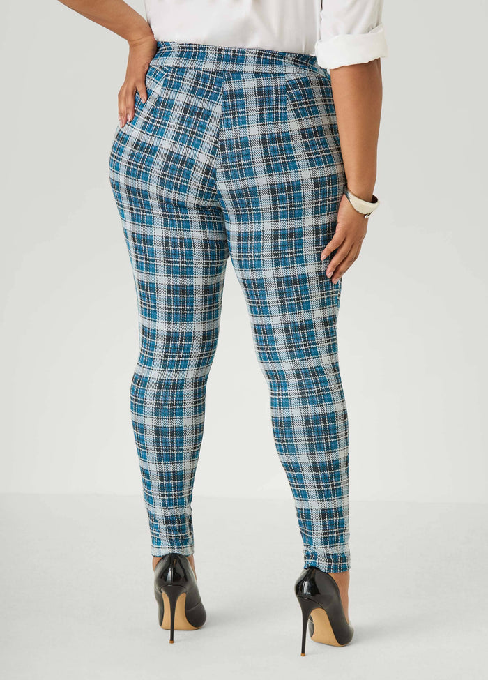 Plaid Pull On Leggings