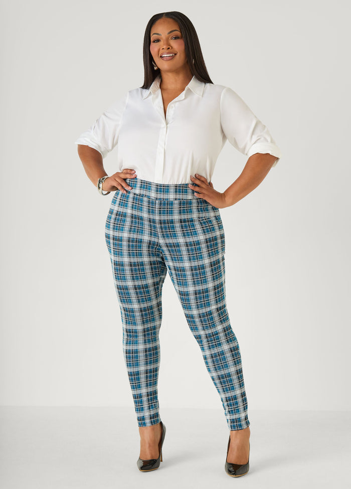 Plaid Pull On Leggings
