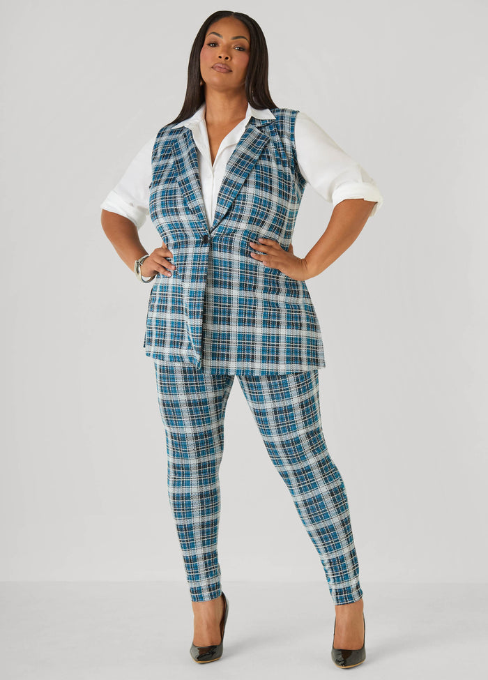 Plaid Pull On Leggings