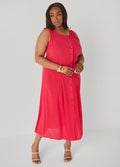 Pleated Maxi Shirtdress