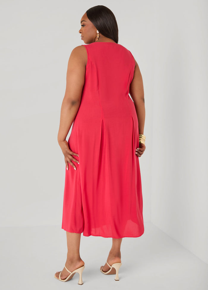 Pleated Maxi Shirtdress