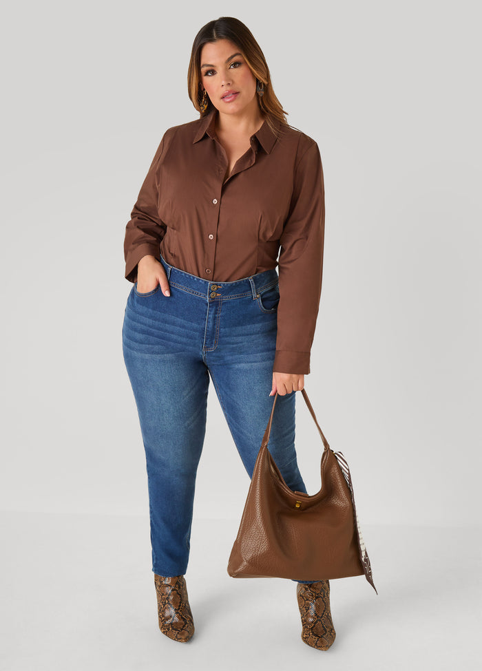 Pleated Poplin Shirt
