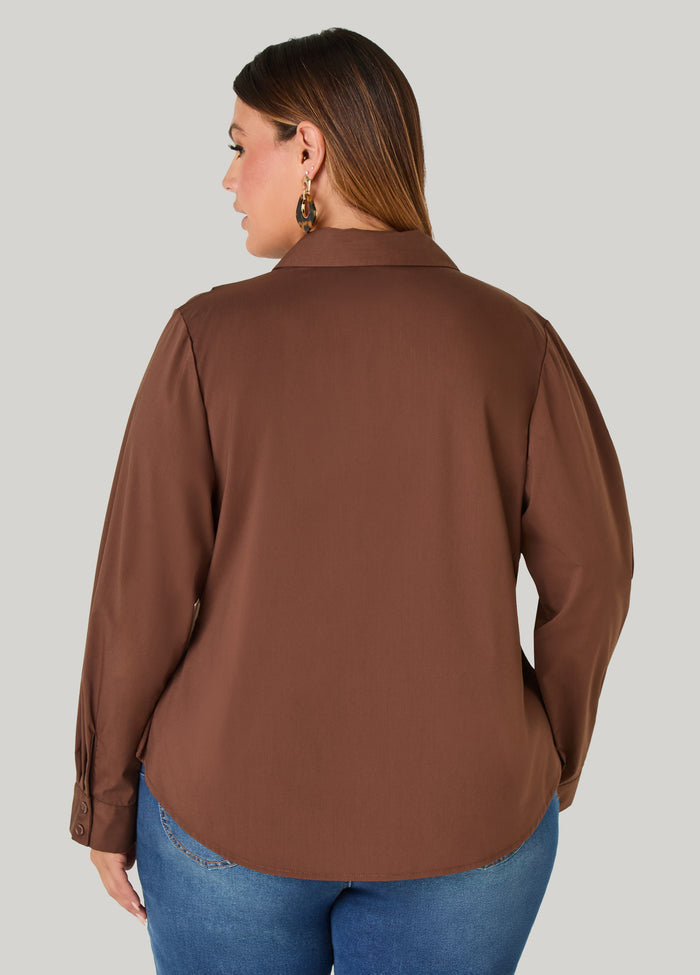 Pleated Poplin Shirt