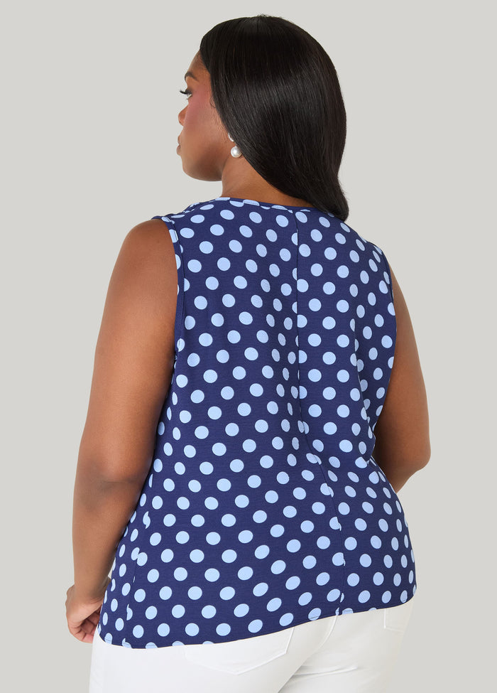Polka Dot Cowl Neck Top