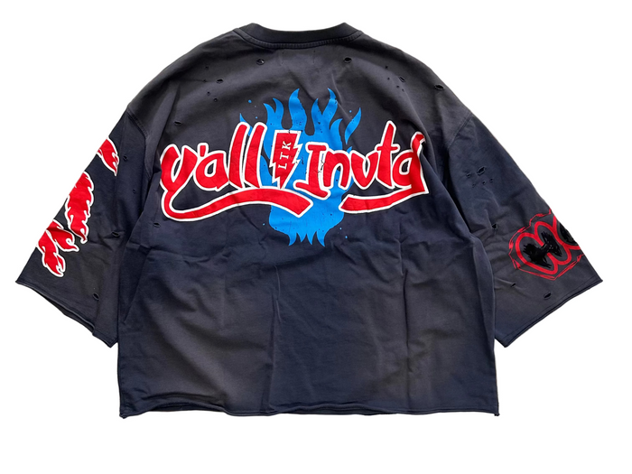 PORTER S/N Jersey 3/4 Sleeve Crop Top Tee