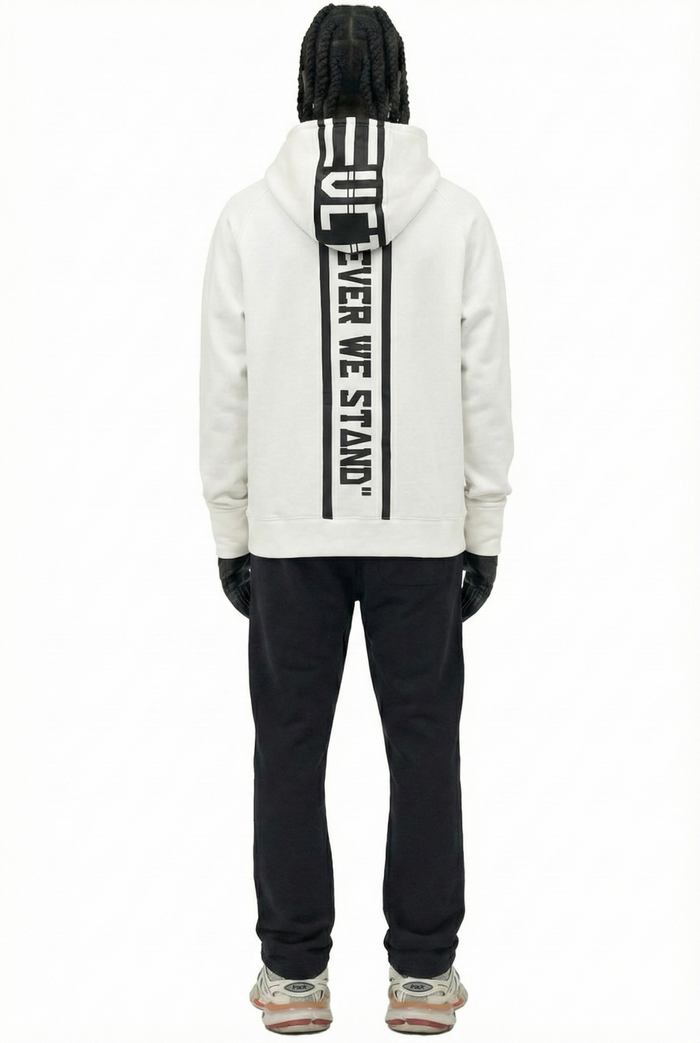 Premium cotton brushed fleece pullover hoodie.