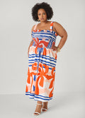 Printed Smocked Maxi Dress