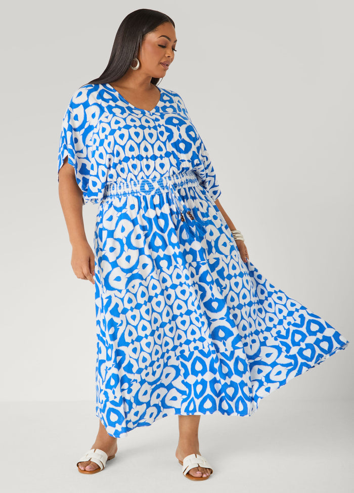 Printed Tie Back Maxi Dress