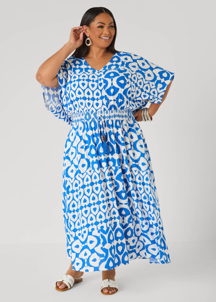 Printed Tie Back Maxi Dress