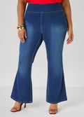 Pull On Flared Denim Jeans