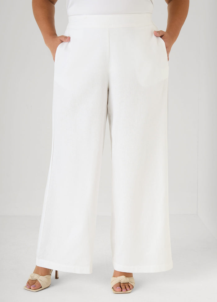 Pull On Linen Blend Pants