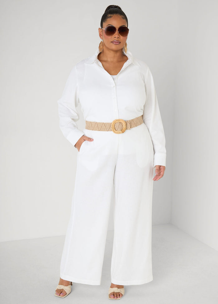 Pull On Linen Blend Pants