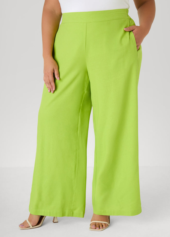 Pull On Linen Blend Pants