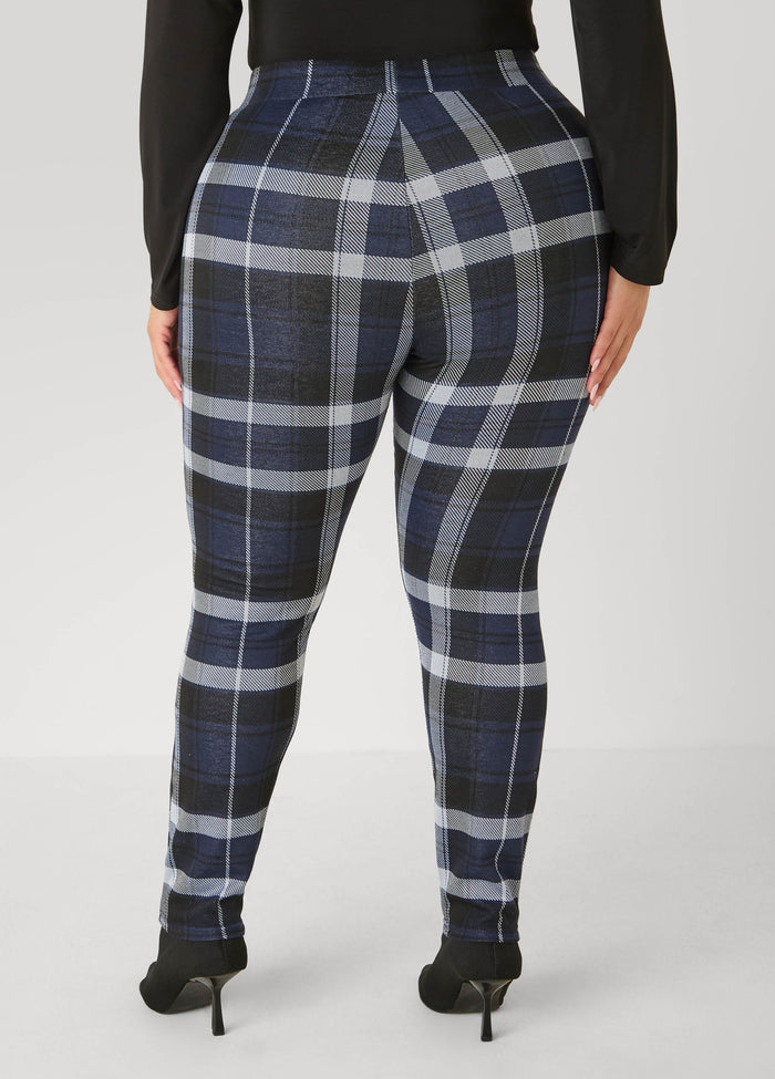 Pull On Plaid Leggings