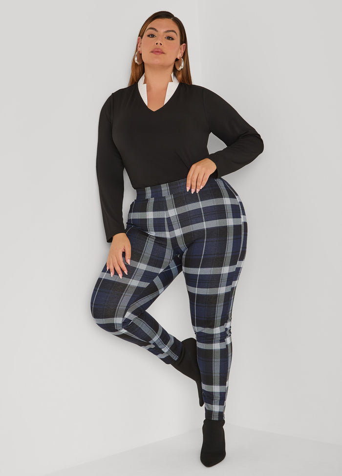 Pull On Plaid Leggings