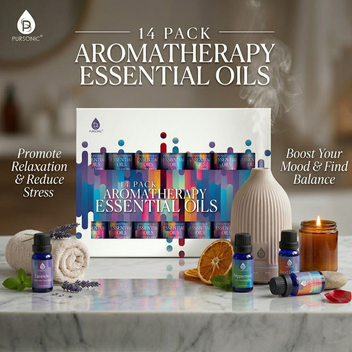 Pursonic 14 Pack Aromatherapy Essential Oil Gift Set